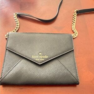 Kate Spade Black Crossbody with Gold Chain NWOT